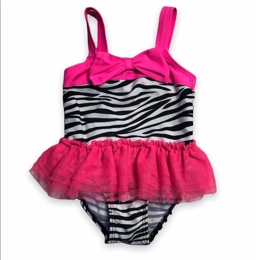 KOALA Baby 12 mo. Zebra Print Pink Tutu Swimsuit